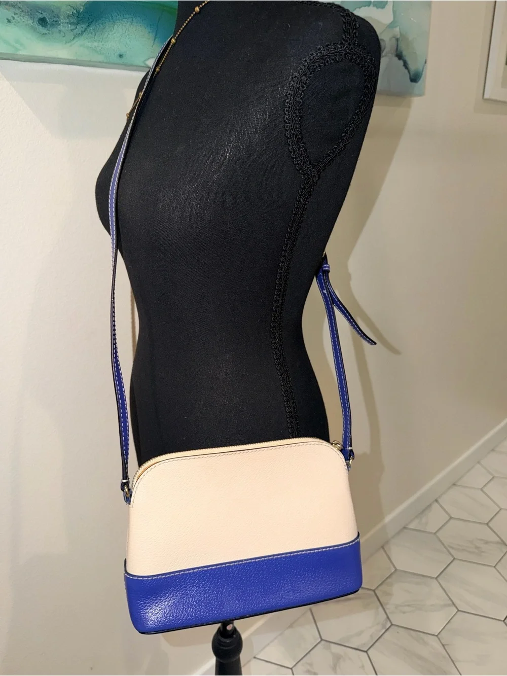 kate spade Two-Tone Cream and Blue Crossbody